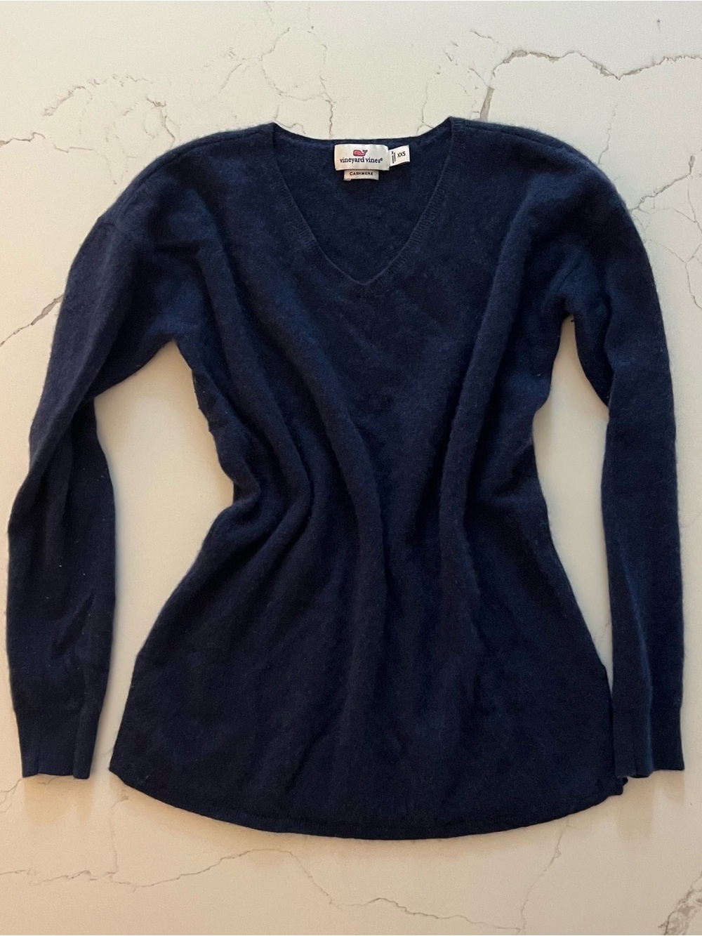 Vineyard Vines 100% Cashmere Sweater V-Neck Long Sleeve Blue Sweater XXS